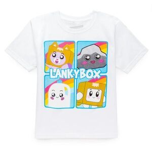 LankyBox Boys' Short Sleeve Graphic Tee - White XS